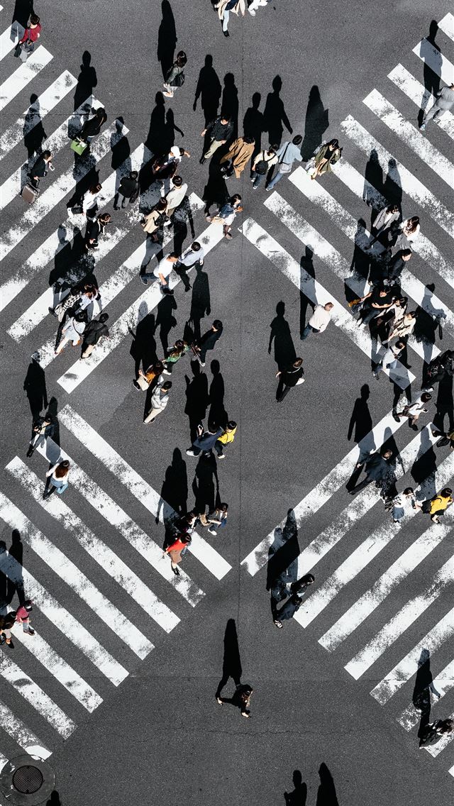 1284x2778 aerial view of people walking on cross pedestrian ... - tokyo iPhone Wallpaper