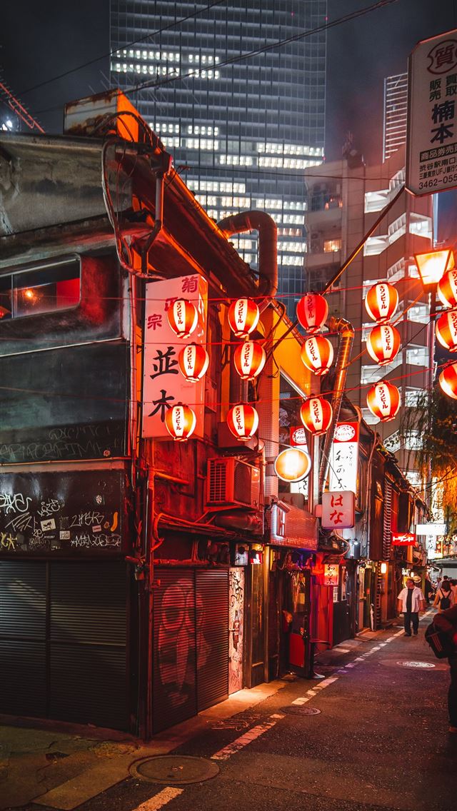 1284x2778 lantern on the street at nighttime -  iphone 13 Wallpaper