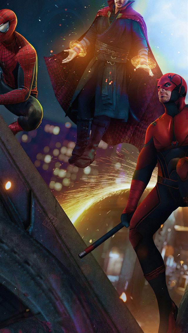640x1136 doctor strange dareveil and spidermans in spider m... -  iPhone Wallpaper
