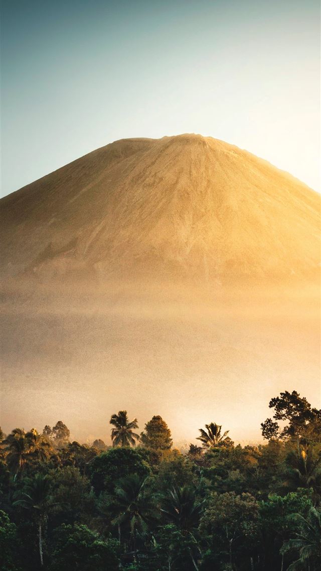 1284x2778 mountain during golden hour - indonesia iPhone Wallpaper