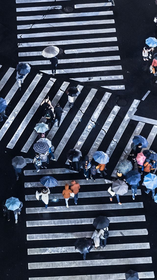 640x1136 group of people crossing pedestrian lane -  iPhone Wallpaper