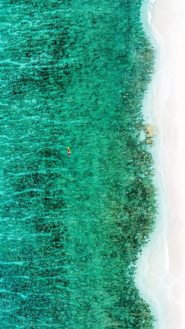 1284x2778 aerial view photography of ocean and shore - maldives iPhone Wallpaper