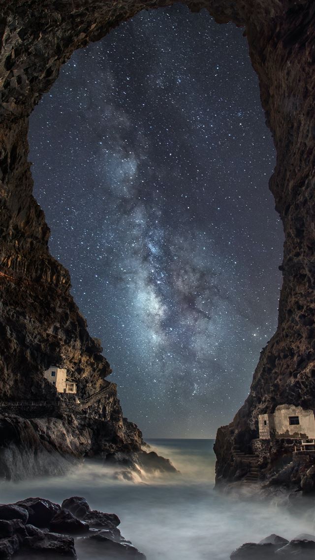 1284x2778 painting of arch cave - spain iPhone Wallpaper