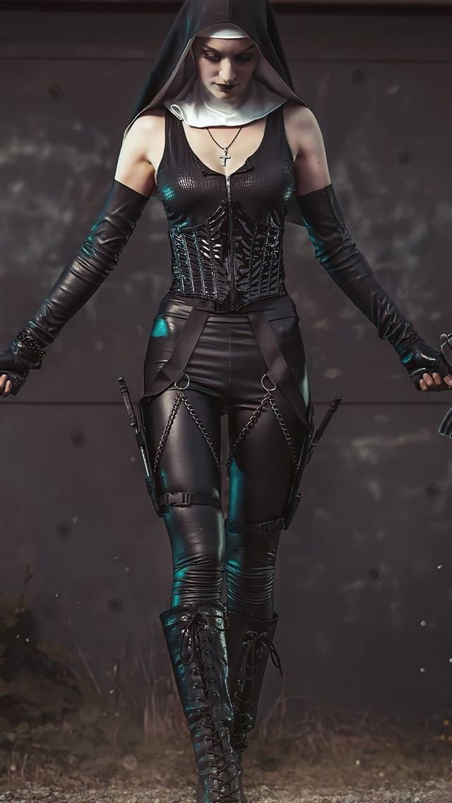 640x1136 nun with guns hitman -  iPhone Wallpaper