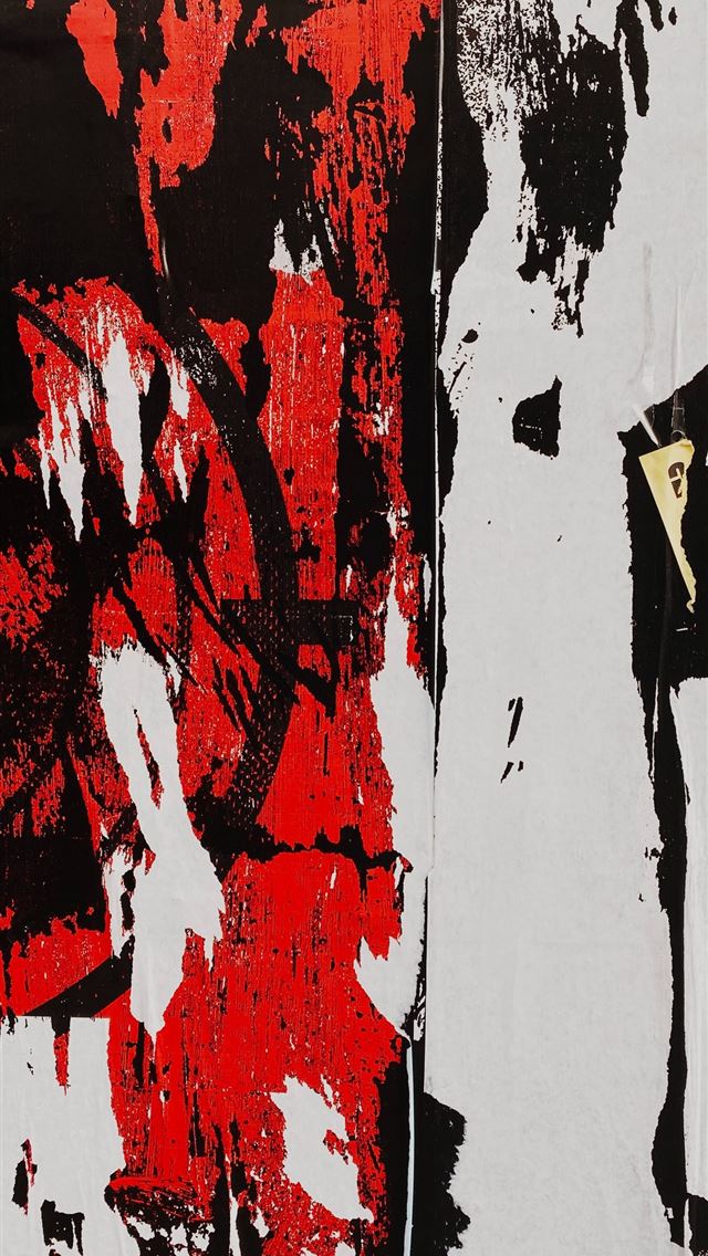 1284x2778 black white and red abstract painting - red iPhone Wallpaper