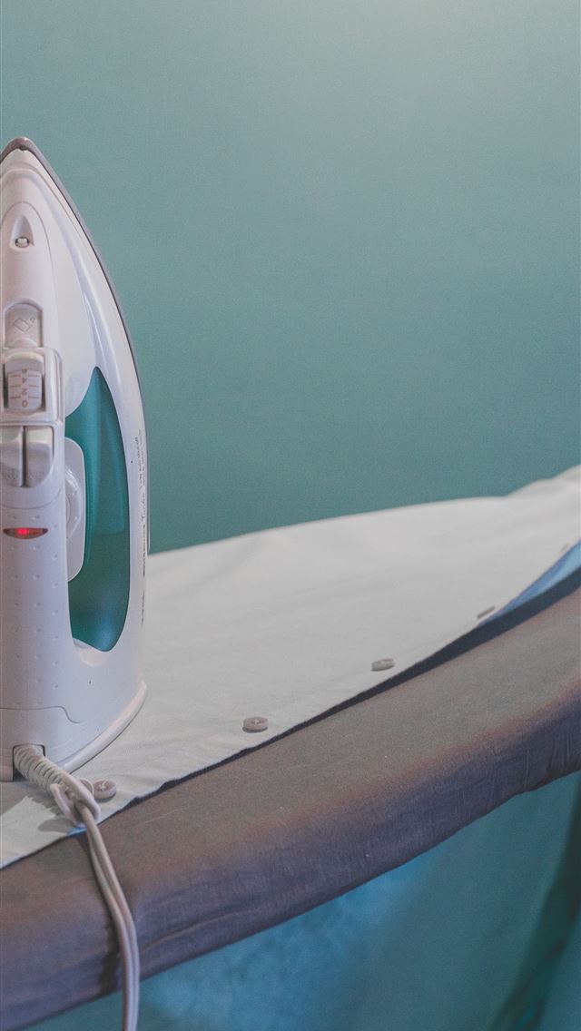 640x1136 white and teal steam clothes iron plugged on ironi... -  iPhone Wallpaper