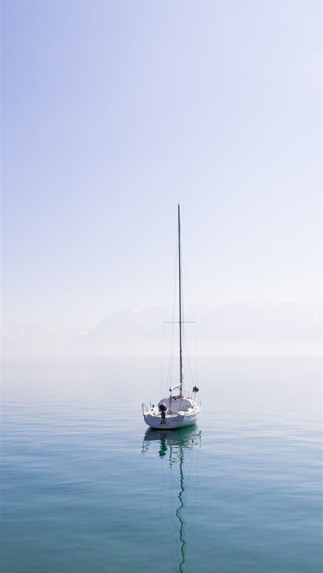 1284x2778 white boat on a body of water - boat iPhone Wallpaper