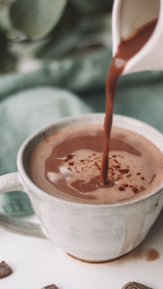 1284x2778 chocolate coffee pouring in white mug - melbourne iPhone Wallpaper