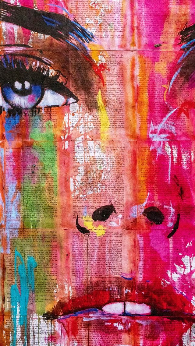 1284x2778 woman's face graffiti - graffiti iPhone Wallpaper