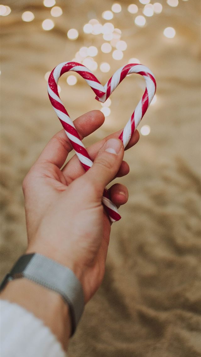 1284x2778 candy heart cane - love iPhone Wallpaper