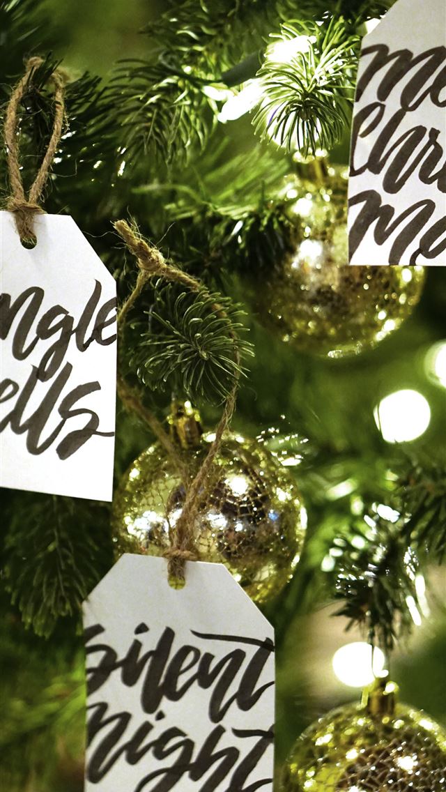 1284x2778 yellow string lights on Christmas tree - canada iPhone Wallpaper