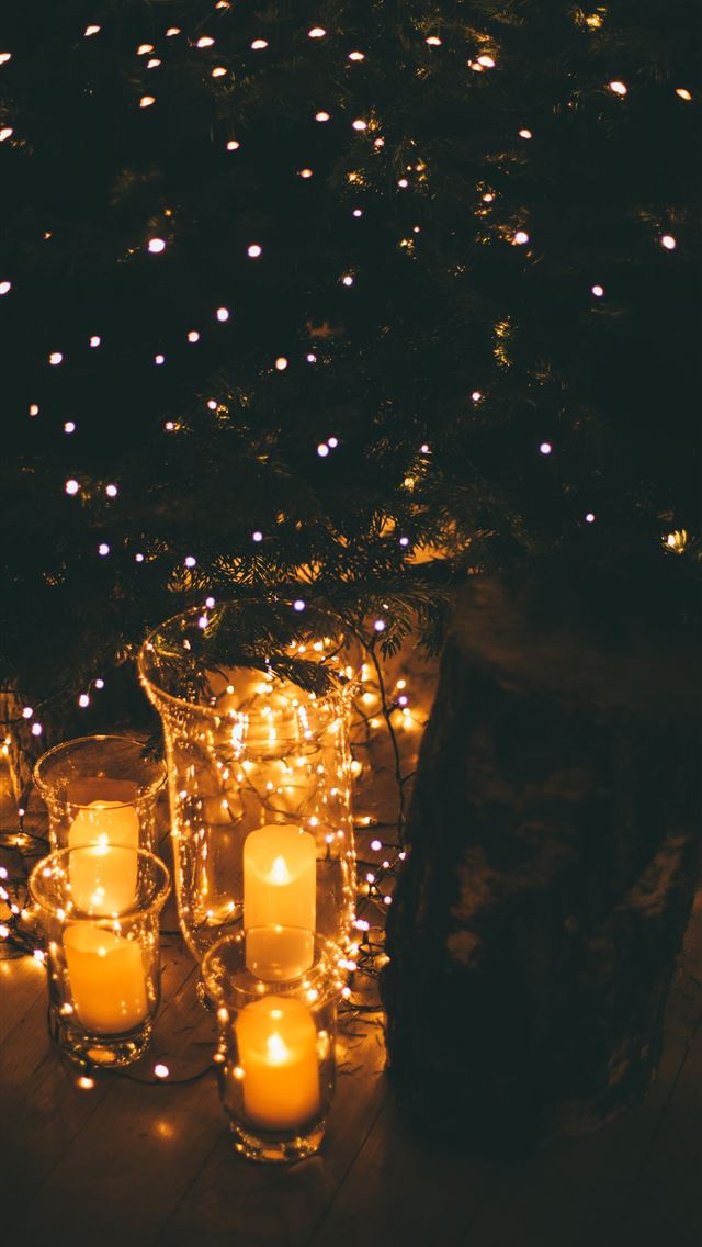1284x2778 lightened candle on glass -  iphone 13 Wallpaper