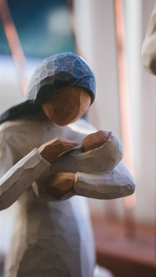 1284x2778 Willow Tree woman carrying baby figurine - baby iPhone Wallpaper