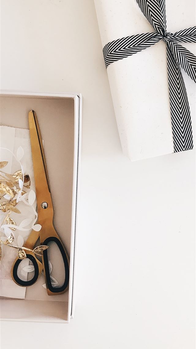 1284x2778 black scissors on the box - holiday iPhone Wallpaper