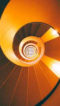 orange and brown spiral staircase wallpaper