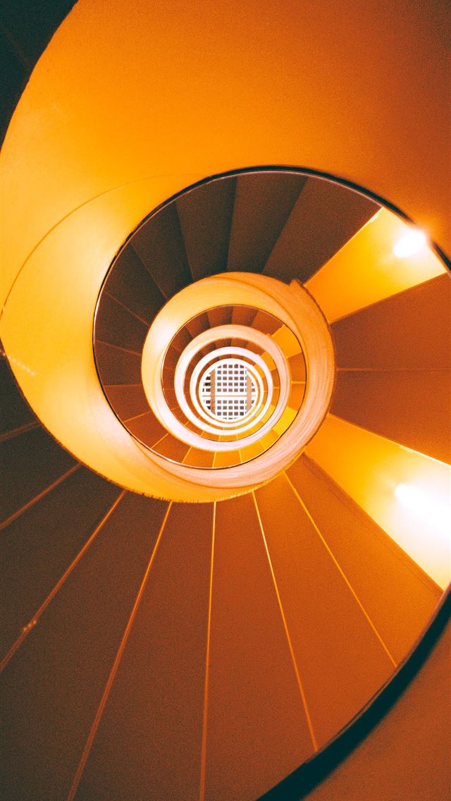 1284x2778 orange and brown spiral staircase - circle iPhone Wallpaper