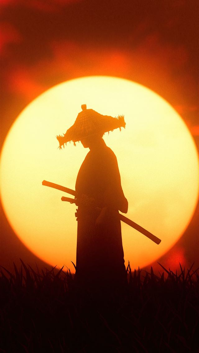 1284x2778 sunset ronin ghost of tsushima -  iphone 13 Wallpaper
