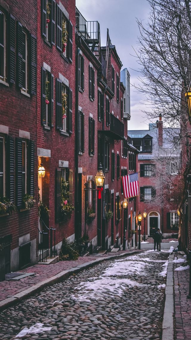 1284x2778 USA flag on street during daytime - boston iPhone Wallpaper