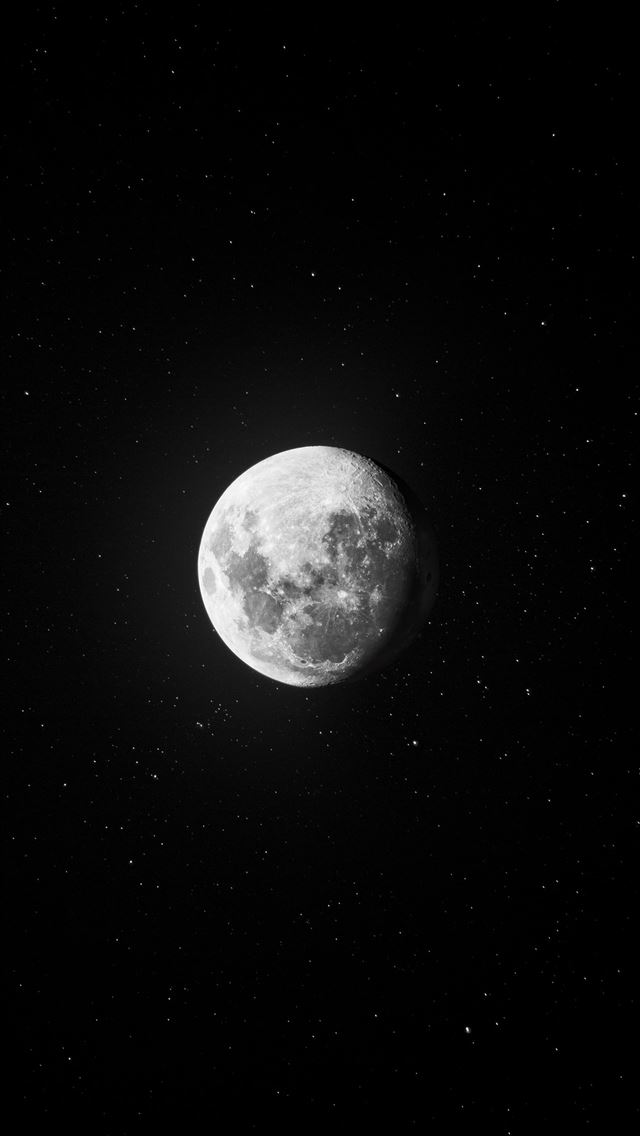 1284x2778 grayscale photo of full moon -  iphone 13 Wallpaper
