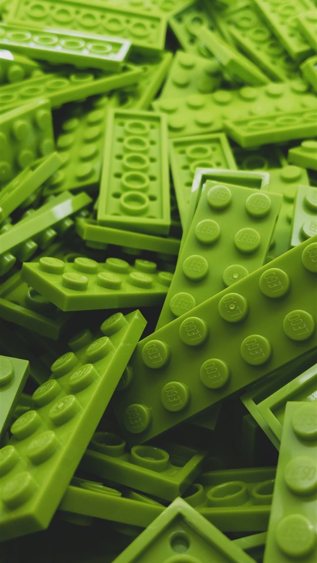 1284x2778 green Lego block lot - girl iPhone Wallpaper