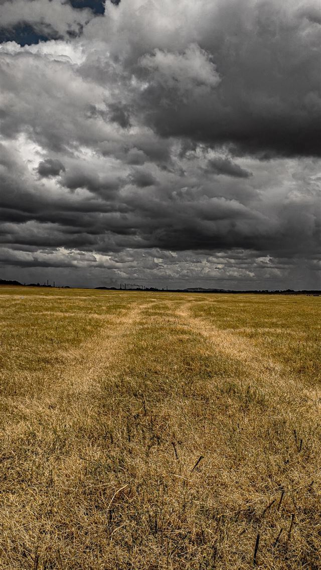 1284x2778 brown field during daytime - clouds iPhone Wallpaper