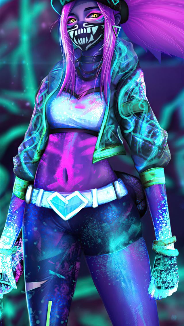 1284x2778 kda akali fan art 5k -  iPhone Wallpaper