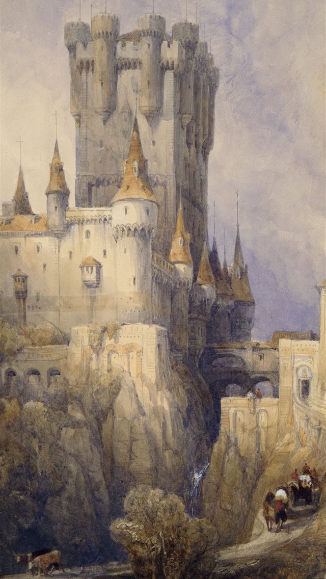 1284x2778 Alcazar Segovia Spain 1836 By David Roberts -  iPhone Wallpaper