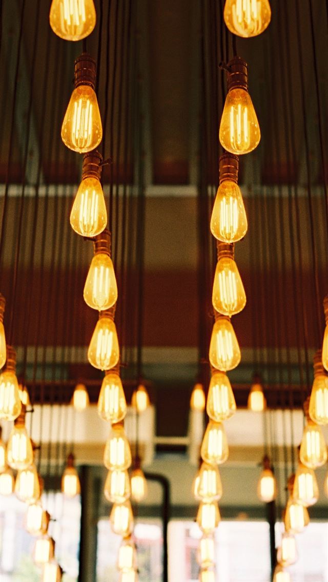 1284x2778 selective focus photography of light bulbs inside ... - yellow iPhone Wallpaper