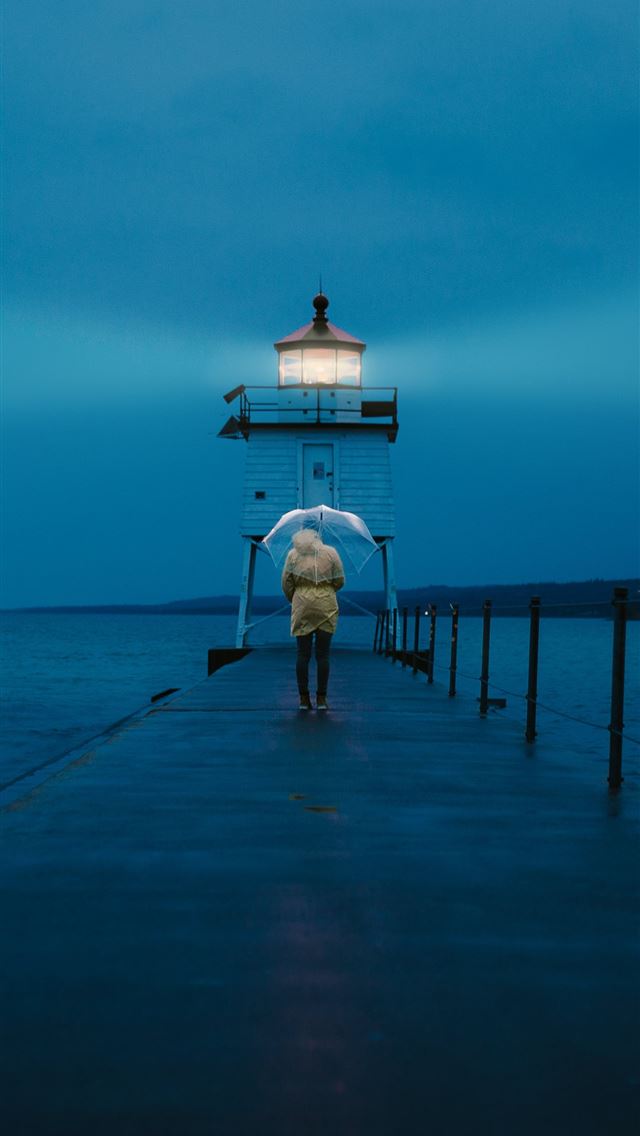 1284x2778 person walking on dock - sky iPhone Wallpaper