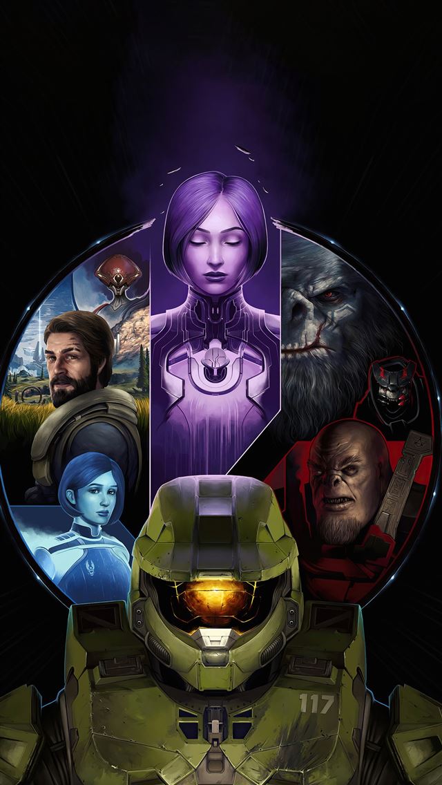1284x2778 halo 20th anniversary dark 4k -  iPhone Wallpaper