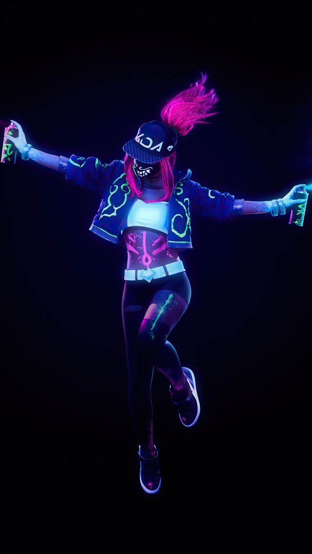 1284x2778 kda akali black 5k -  iPhone Wallpaper