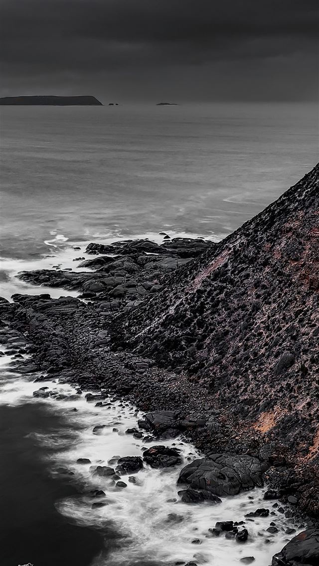 1284x2778 sea coast cliff rock sky light house -  iPhone Wallpaper