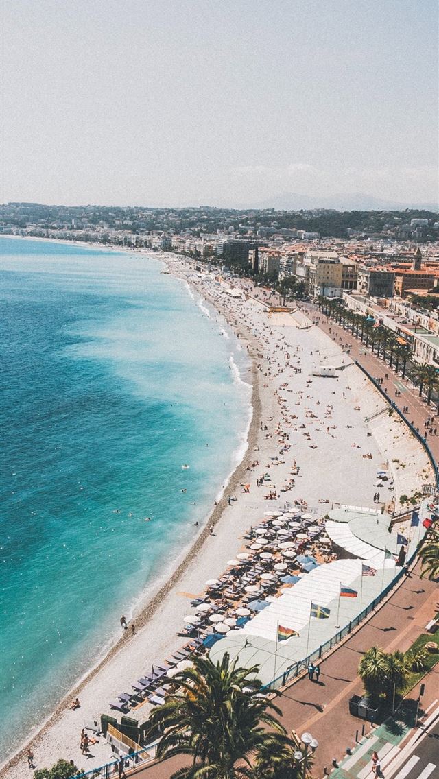 1125x2436 beach near road at daytime - summer iPhone Wallpaper