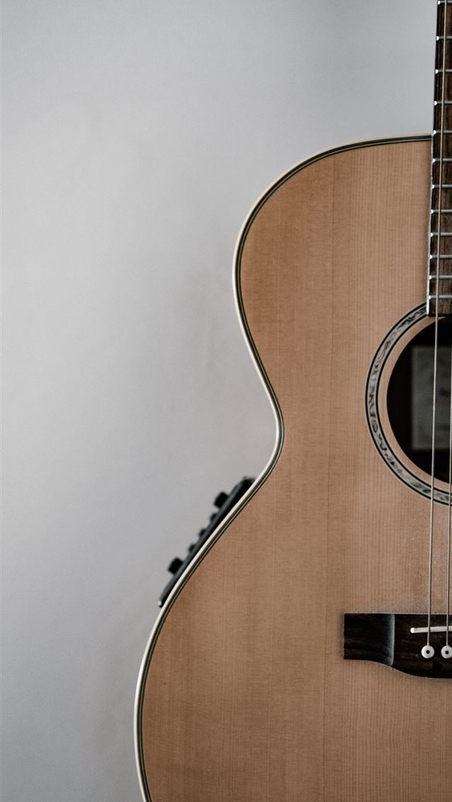 1284x2778 brown guitar - music iPhone Wallpaper