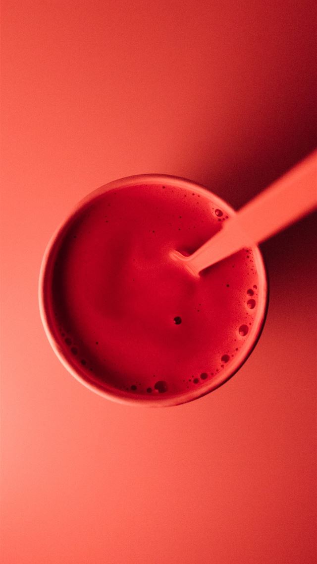 1284x2778 cup with brown liquid and spoon - color iPhone Wallpaper