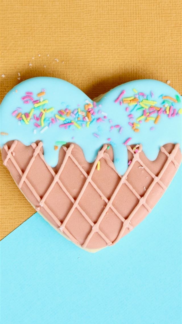 1242x2688 pink and blue icing coated doughnut - heart iPhone Wallpaper