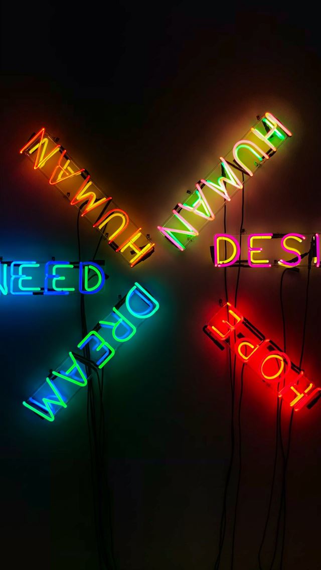 1284x2778 Human Desire Hope Need and Dream neon light signag... - lights iPhone Wallpaper