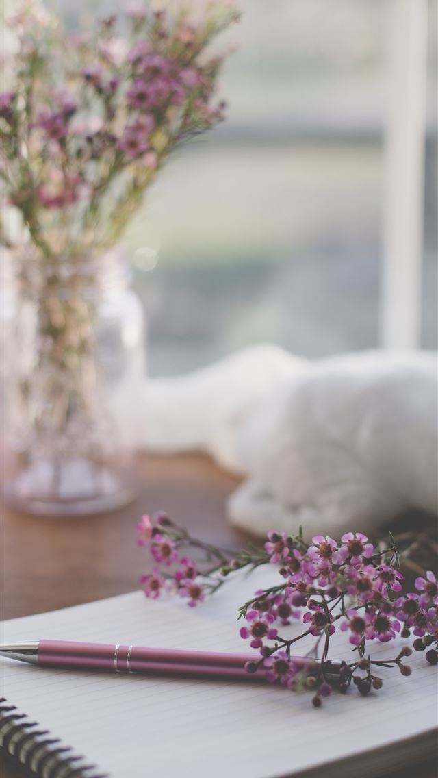 1284x2778 shallow focus photo of purple flowers on white spi... - pink iPhone Wallpaper