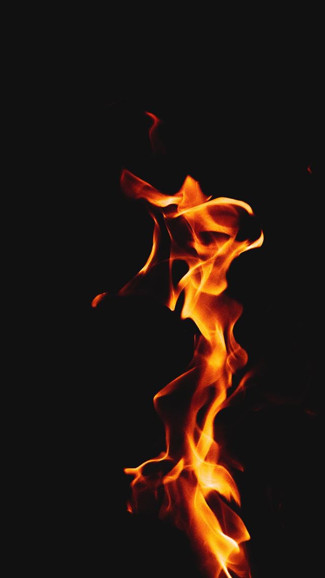 1284x2778 orange fire on black background -  iphone 13 Wallpaper
