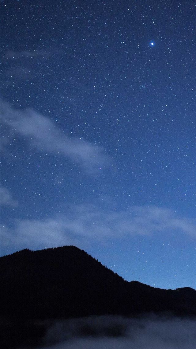 1284x2778 mountains clouds during night 5k -  iPhone Wallpaper