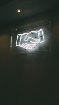 human hand neon signage wallpaper