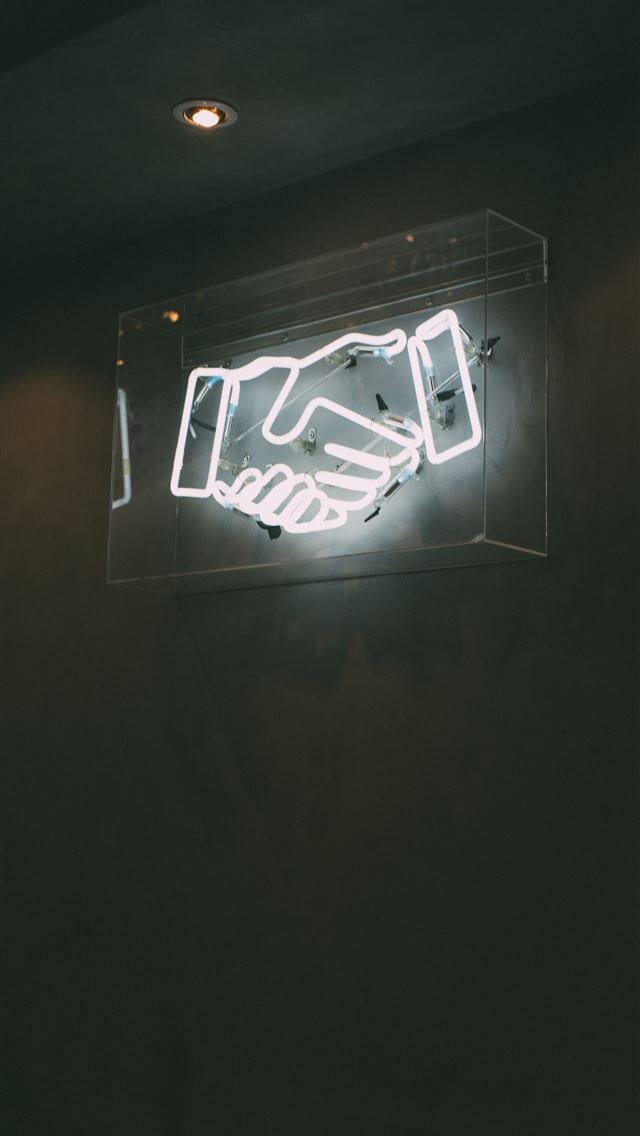 1284x2778 human hand neon signage - manila iPhone Wallpaper