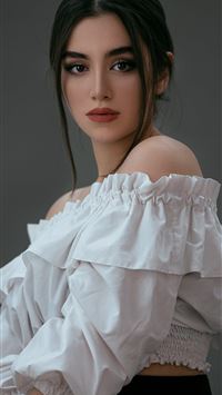 woman in white off shoulder dress wallpaper