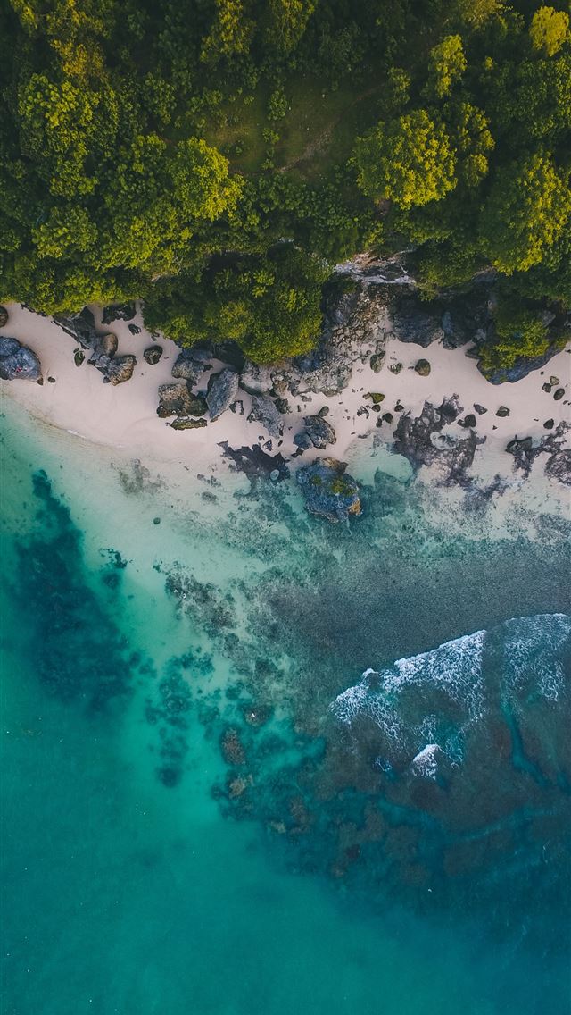 1284x2778 aerial shot of seashore - indonesia iPhone Wallpaper