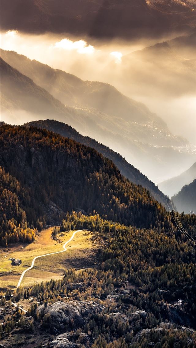 1284x2778 brown and black mountains under white sky -  iPhone Wallpaper