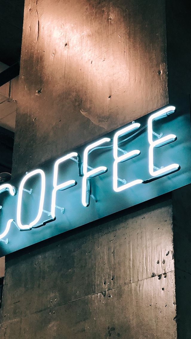 1284x2778 white Coffee LED signage - neon iPhone Wallpaper
