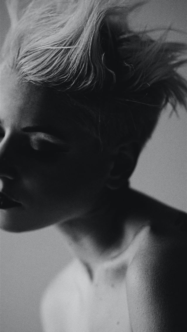 640x1136 grayscale photography of woman with eyes closed -  iPhone Wallpaper