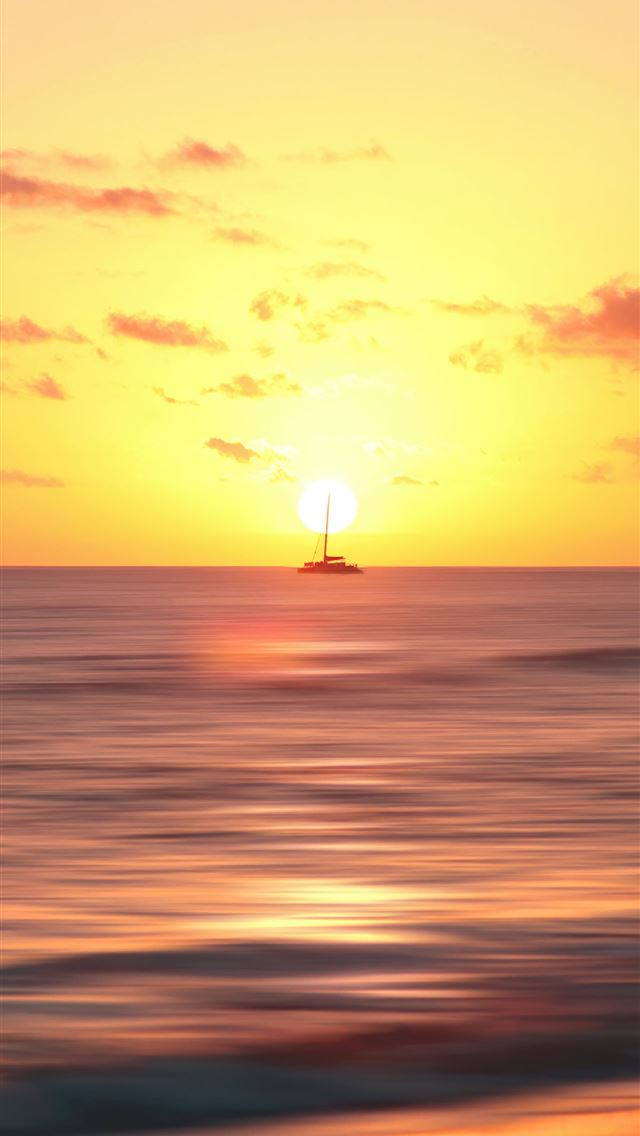 1284x2778 boat body of water sunset 4k -  iPhone Wallpaper