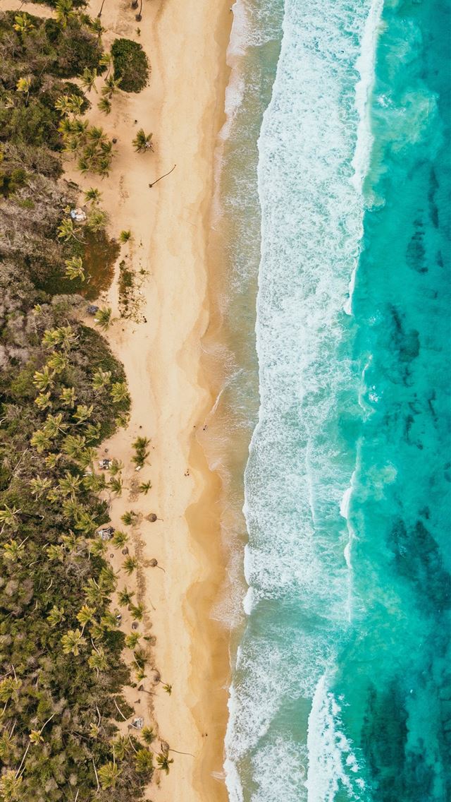 1284x2778 aerial view of blue beach and island - venezuela iPhone Wallpaper