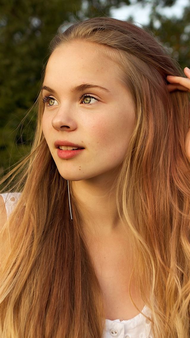 1242x2688 woman in white floral tank top - uk iPhone Wallpaper
